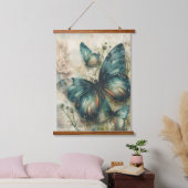  groene vlinders hangend wandkleed (Slaapkamer)
