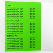 Groene Vlinders, Schoonheidssalon Tri-Fold Flyer Drieluik Uitnodiging (Binnenzijde eerst)