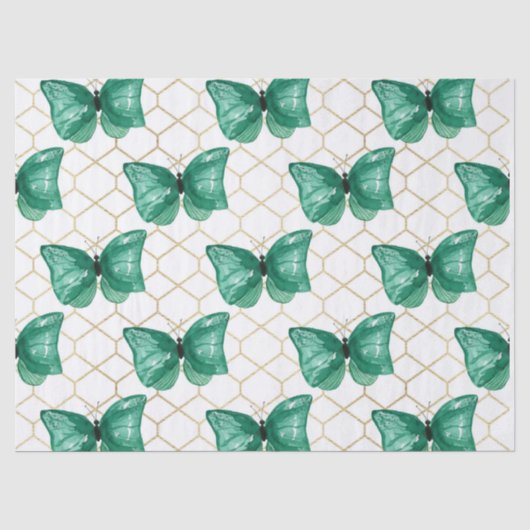 Groene Vlinders Tissuepapier (Voorkant)
