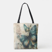 groene vlinders tote bag (Achterkant)