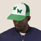Groene Vlinders, Vrouwen Wit en Groen Trucker Pet (In situ)