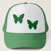 Groene Vlinders, Vrouwen Wit en Groen Trucker Pet (Voorkant)