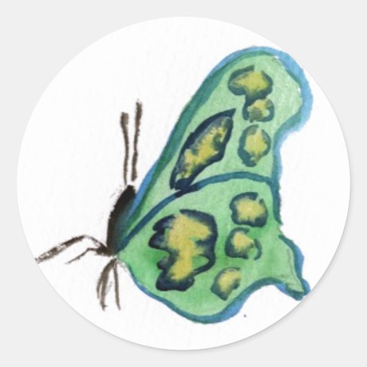 Groene vlinderschilderlabels voor Sticker (Voorkant)