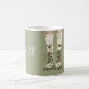 Groene vlindersokken koffiemok