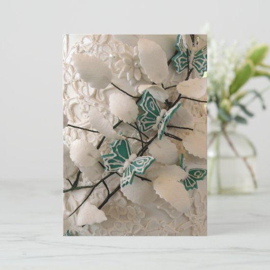 Groene vlinderuitnodigingen kaart (Staand voorkant)