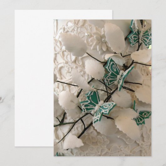 Groene vlinderuitnodigingen kaart (Voorkant / Achterkant)