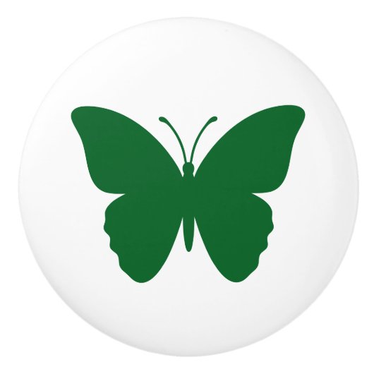 Groene Vlindervorm in aangepaste kleur Keramische Knop (Voorkant)