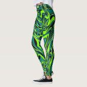 Groene vloeistof abstract geschilderde Leggings (Links)