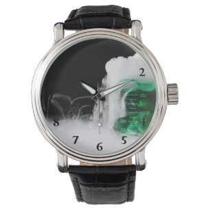 Groene vloeistofbekerglas horloge