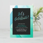 Groene vloeistofstructuur 35ste trouwdag kaart (Staand voorkant)