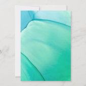 Groene vloeistofstructuur 35ste trouwdag kaart (Achterkant)