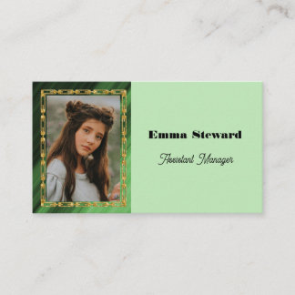 Groene Vloer & Gouden Ketting met Gepersonaliseerd Visitekaartje