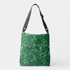 Groene vlokprint crossbody tas