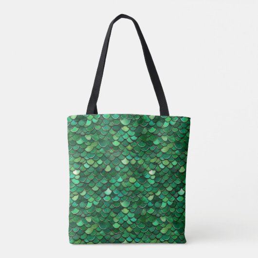 Groene vlokprint tote bag (Achterkant)