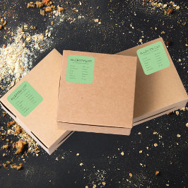 Groene voedselveiligheidsallergie Ingrediënt bakke Vierkante Sticker