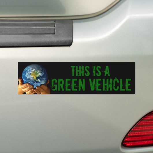 GROENE VOERTUIG BUMPERSTICKER (Op auto)