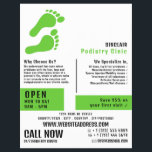 Groene voetafdrukken, Podiatry Clinic, Podiatrist Flyer<br><div class="desc">Groene voetafdrukken,  Podiatry Clinic,  Podiatrist Adverteren Flyer door de Visitekaartje winkel.</div>