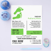 Groene voetafdrukken, Podiatry Clinic, Podiatrist Flyer (Enkel)