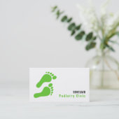 Groene voetafdrukken, Podiatry Clinic, Podiatrist Visitekaartje (Staand voorkant)