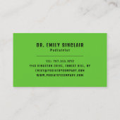 Groene voetafdrukken, Podiatry Clinic, Podiatrist Visitekaartje (Achterkant)