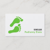 Groene voetafdrukken, Podiatry Clinic, Podiatrist Visitekaartje (Voorkant)