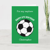 Groene Voetbal 11e Birthday-kaart Kaart (Voorkant)