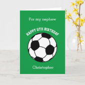 Groene Voetbal 11e Birthday-kaart Kaart (Gele Bloem)
