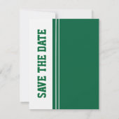 Groene Voetbal Bruiloft Save The Date Aankondiging (Achterkant)