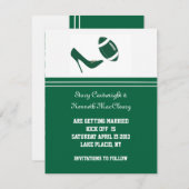 Groene Voetbal Bruiloft Save The Date Aankondiging (Voorkant / Achterkant)