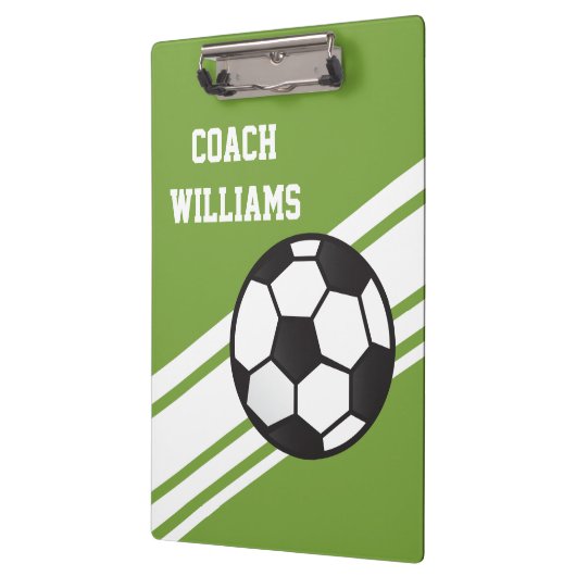 Groene Voetbal coach - Aangepast klembord (Links)