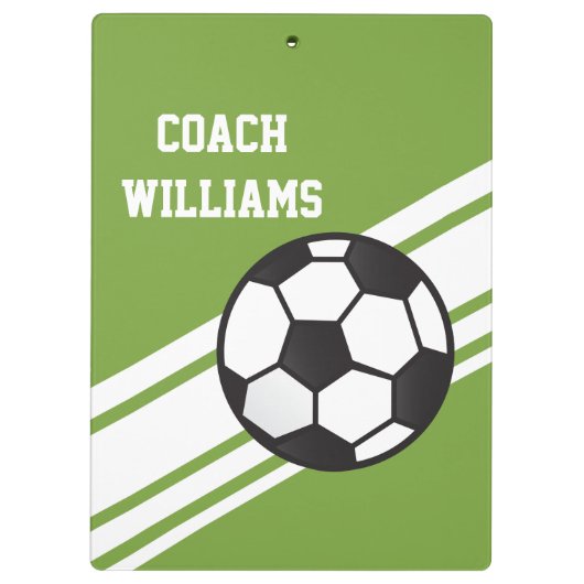 Groene Voetbal coach - Aangepast klembord (Achterkant)