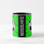 Groene Voetbal Custom Tekst Bal Verjaardag Leeftij Mok (Midden)