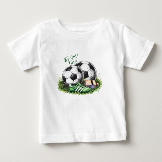 Groene voetbal Kids Watercolor foto (Voorkant)