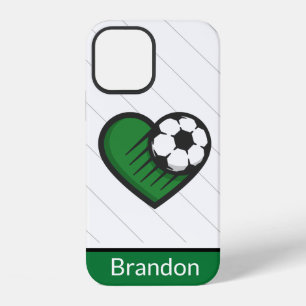 Groene Voetbal Liefde Kinderen Spelers Naam & Bal iPhone 12 Hoesje