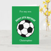Groene Voetbal Sport 10e verjaardag Kaart (Gele Bloem)