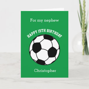 Groene Voetbal Sport 15e Birthday Card Kaart