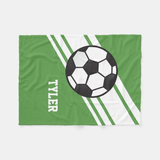 Groene Voetbal Sport Persoonlijke naam Fleece Deken (Voorkant (Horizontaal))