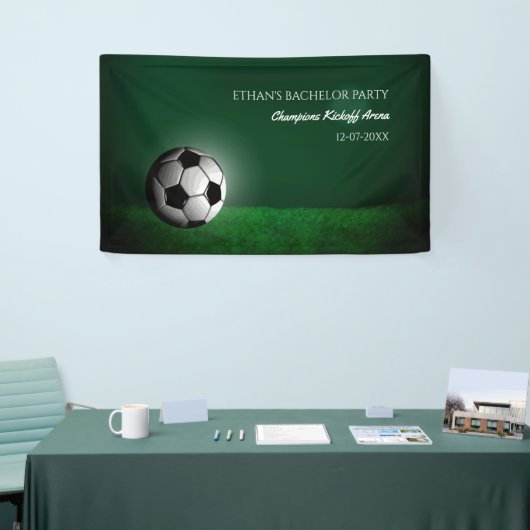 Groene Voetbal Verjaardag / Bachelorfeest Spandoek (Beurs)
