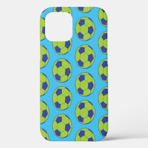 Groene Voetbalballen Sportliefhebbers Voetbalspele iPhone 12 Hoesje
