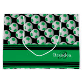 Groene Voetballen personaliseren Groot Cadeauzakje (Voorkant)