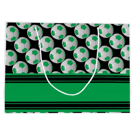 Groene Voetballen personaliseren Groot Cadeauzakje (Achterkant)