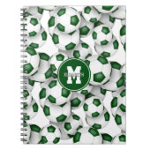 groene voetbalpatroon kinder sporten notitieboek (Voorkant)