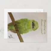 Groene Vogel Ansichtkaart "Het gaat wel...en met j Briefkaart (Voorkant / Achterkant)