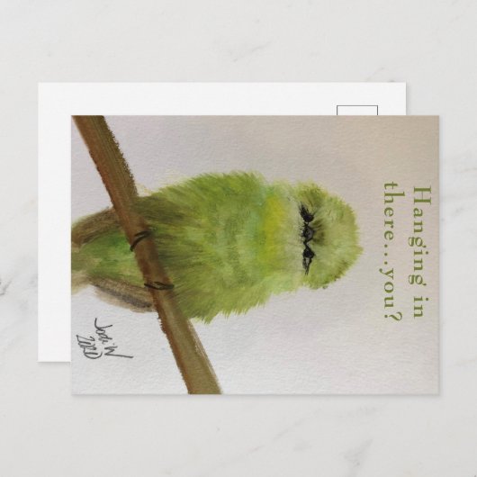 Groene Vogel Ansichtkaart "Het gaat wel...en met j Briefkaart (Voorkant / Achterkant)