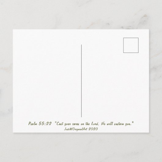 Groene Vogel Ansichtkaart "Het gaat wel...en met j Briefkaart (Achterkant)