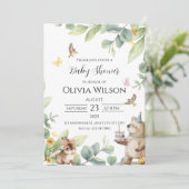 Groene Vogel Baby Shower Uitnodiging (Staand voorkant)