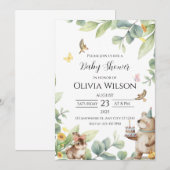 Groene Vogel Baby Shower Uitnodiging (Voorkant / Achterkant)