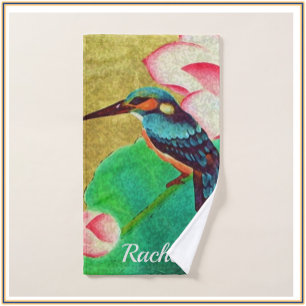  Groene Vogel & Bloem Handdoek