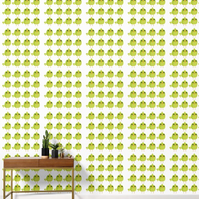 Groene Vogel Cartoon  Behang (Hal)