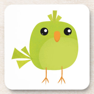 Groene Vogel Cartoon Bier Onderzetter